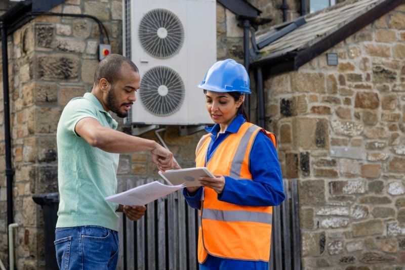 Conventional HVAC or a Heat Pump: Which Is Better? - Two Construction Workers.